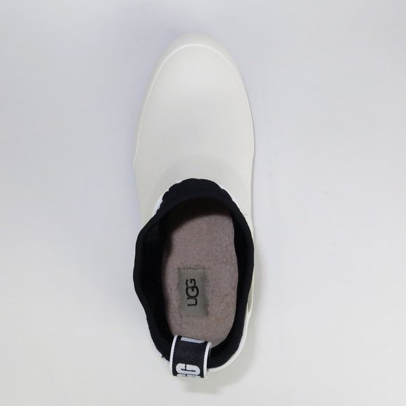 UGG Chevonne Rain Boots Fur Insole Black White NEW - Picture 5 of 6